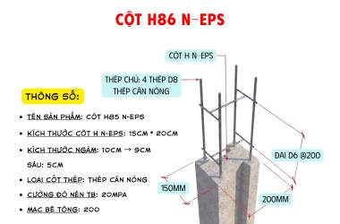 Cột hàng rào H BTCT đúc sẵn
