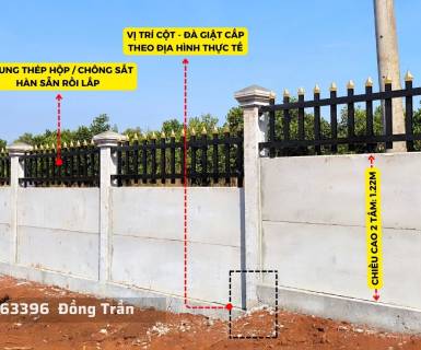 Hướng dẫn chi tiết quy trình thi công hàng rào bê tông lắp ghép