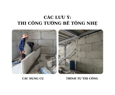 LƯU Ý KHI THI CÔNG TƯỜNG BÊ TÔNG NHẸ