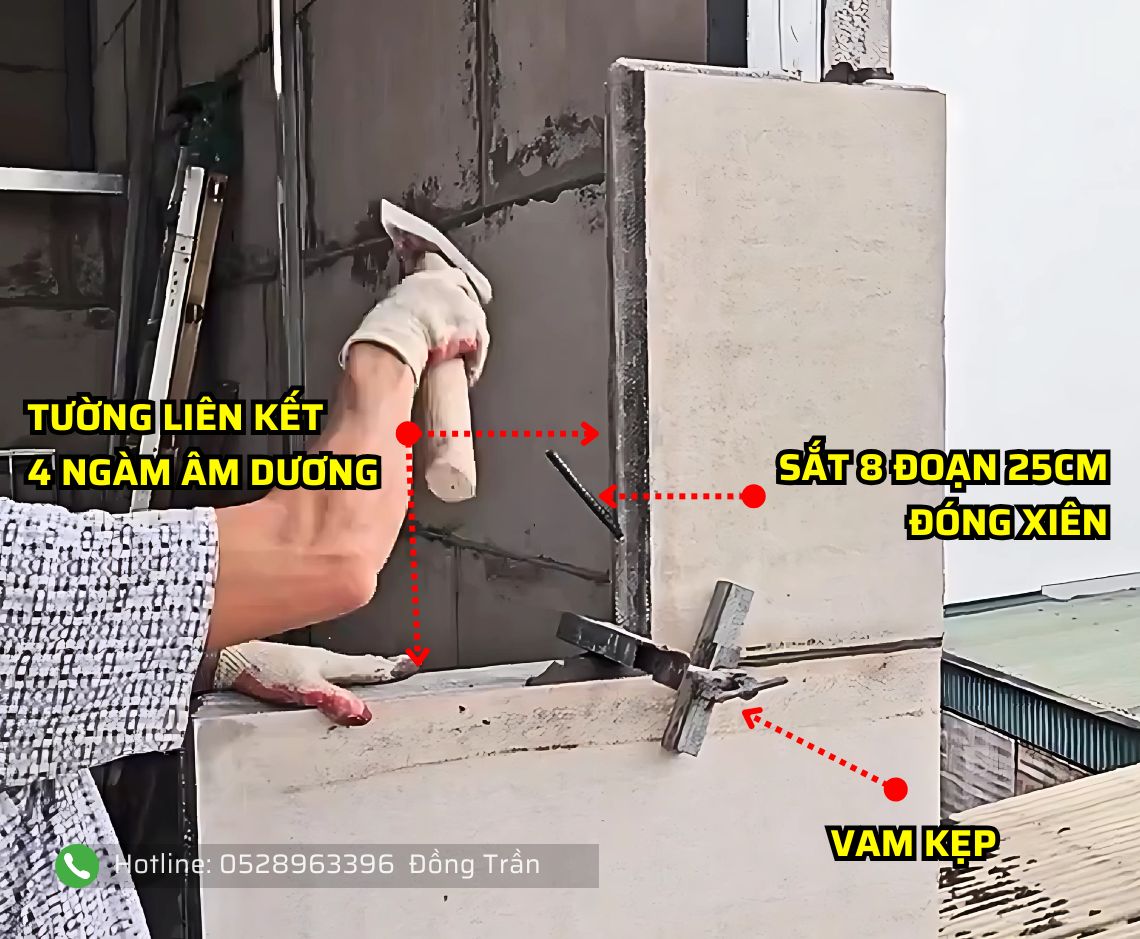 Thi công tường lắp ghép