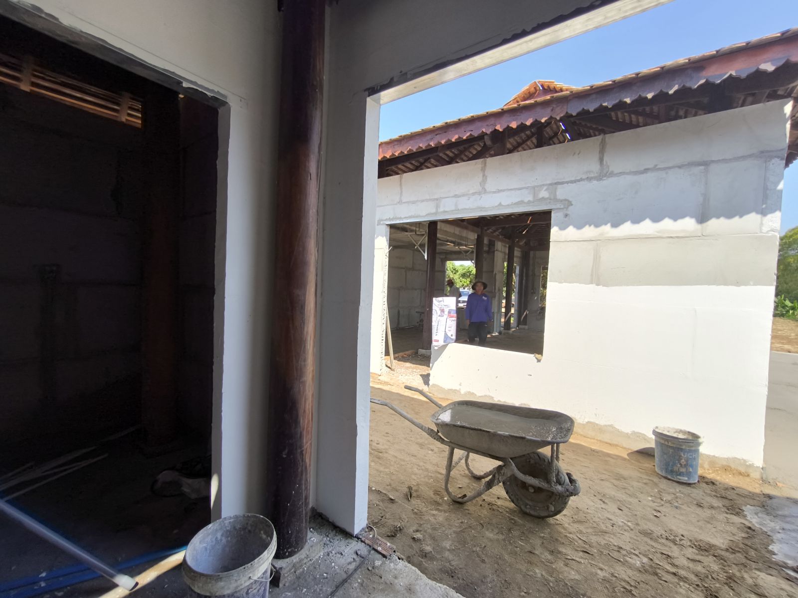 tường phẳng không tô trát