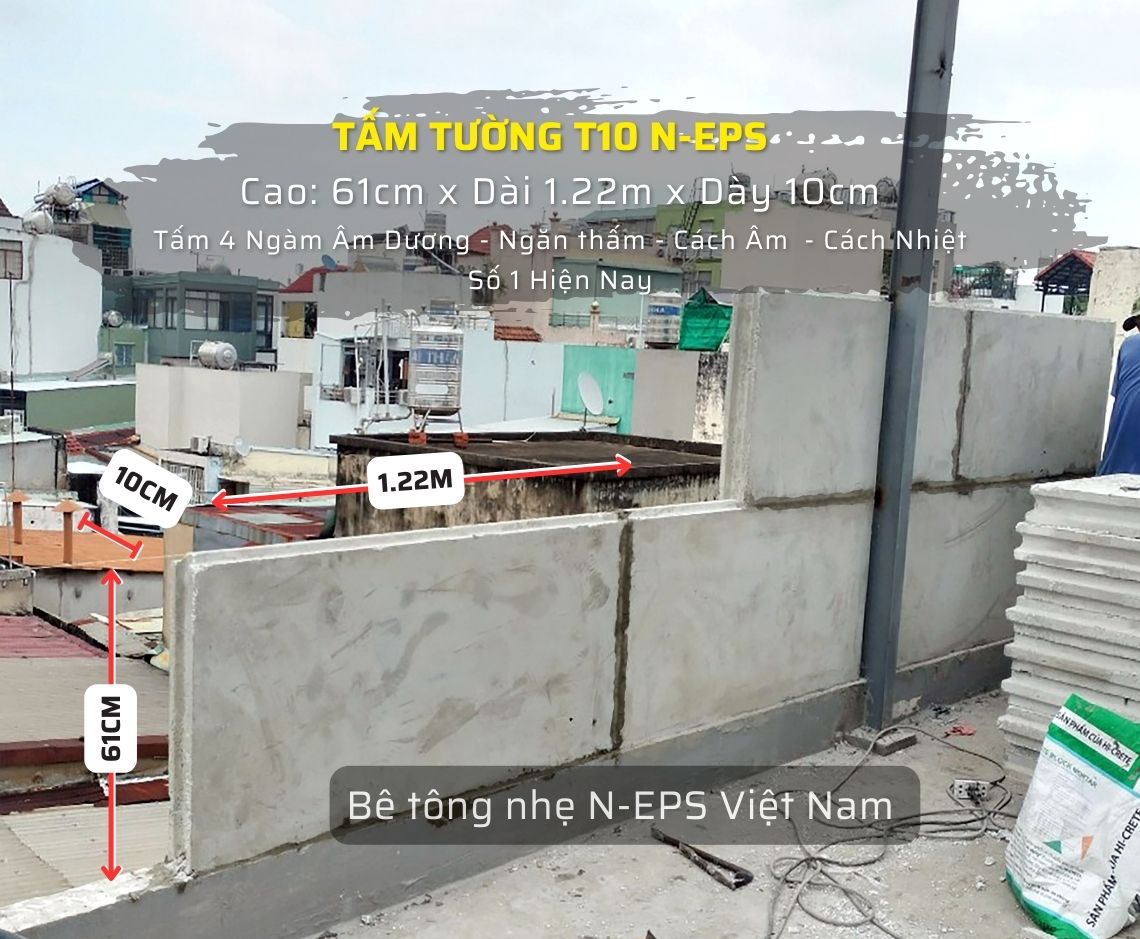 Tấm tường bê tông nhẹ T10