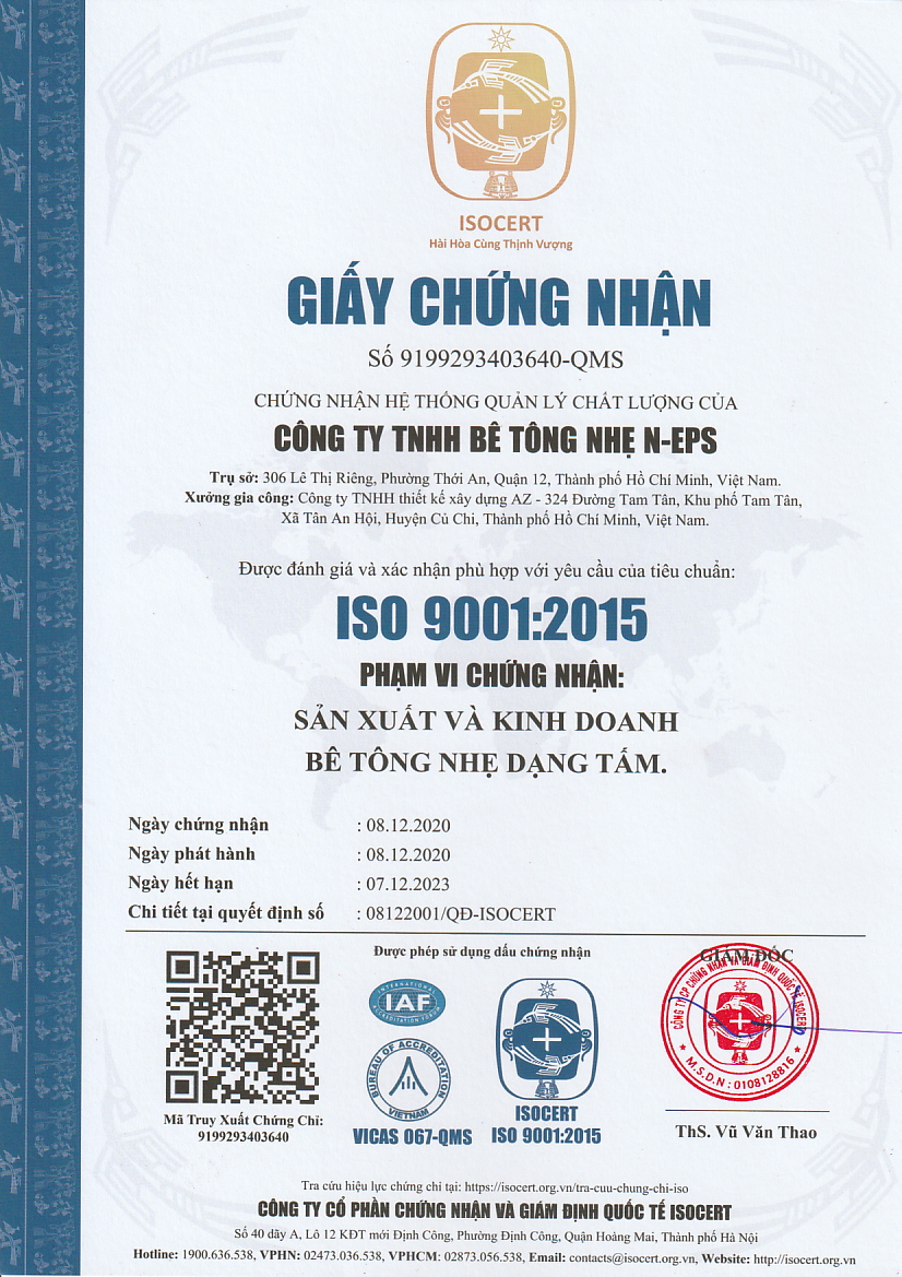 Giấy chứng nhận ISO 9001:2015