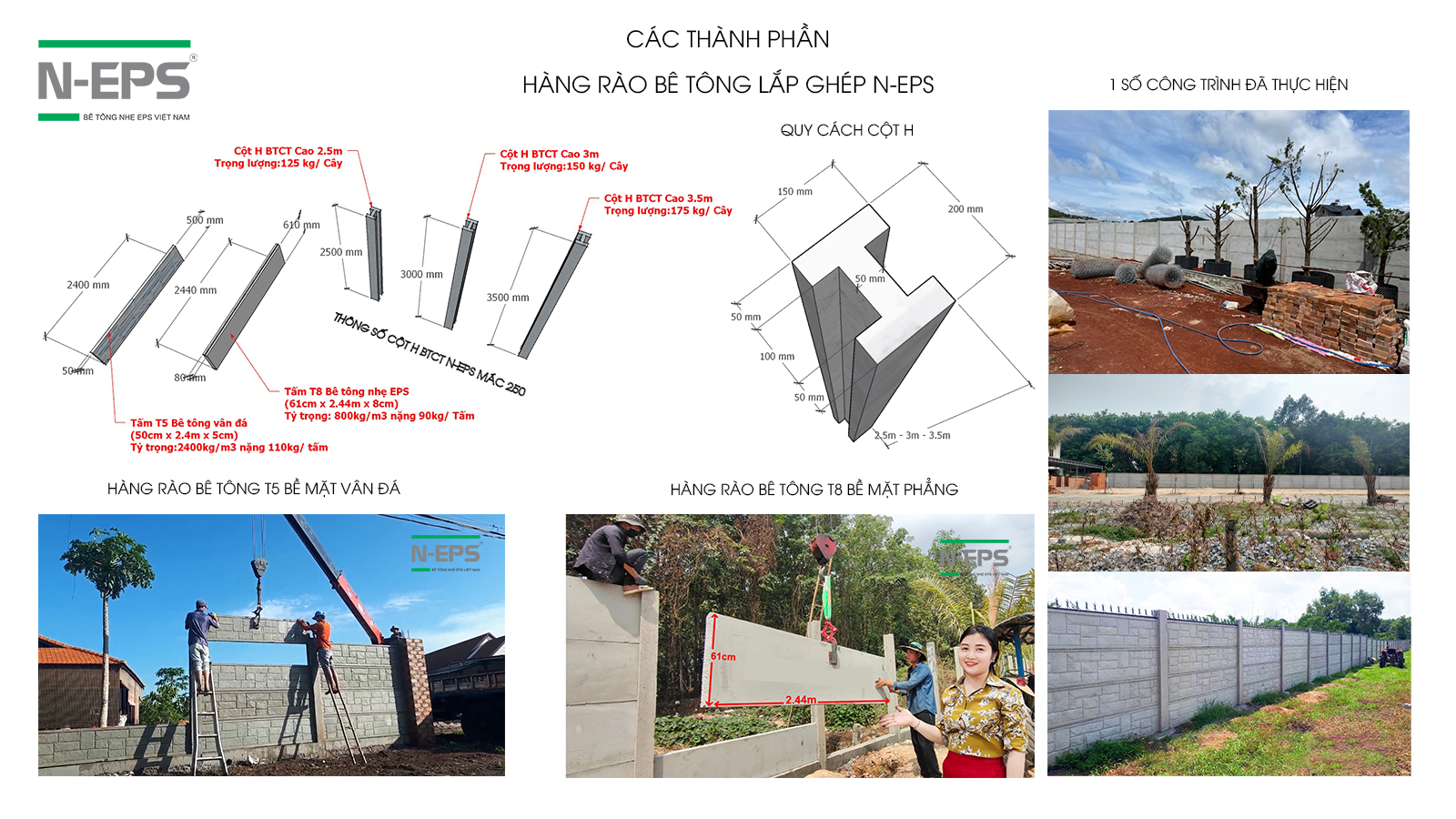Các thành phần hàng rào lắp ghép