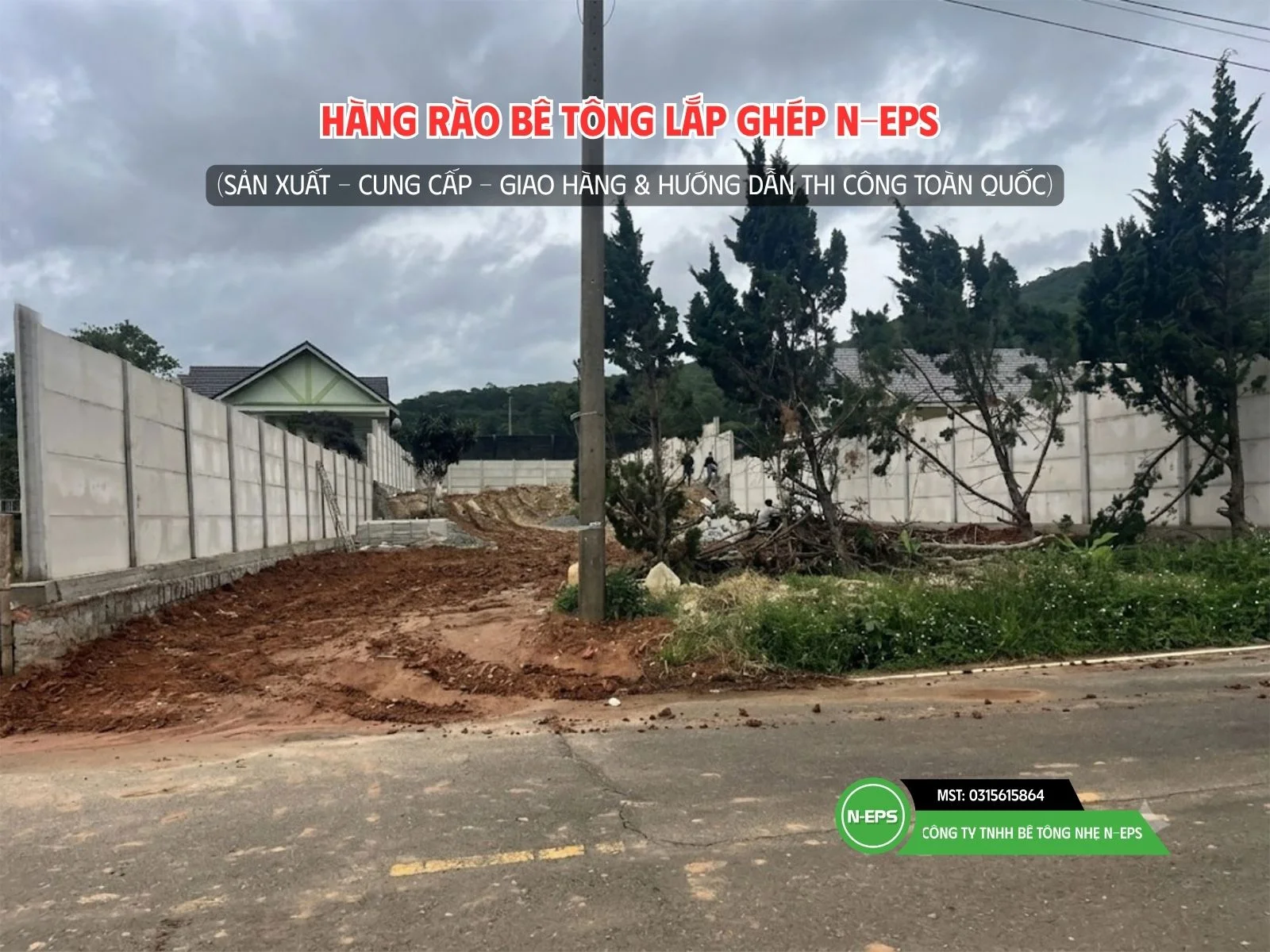 hàng rào bê tông lắp ghép tại Đà Lạt