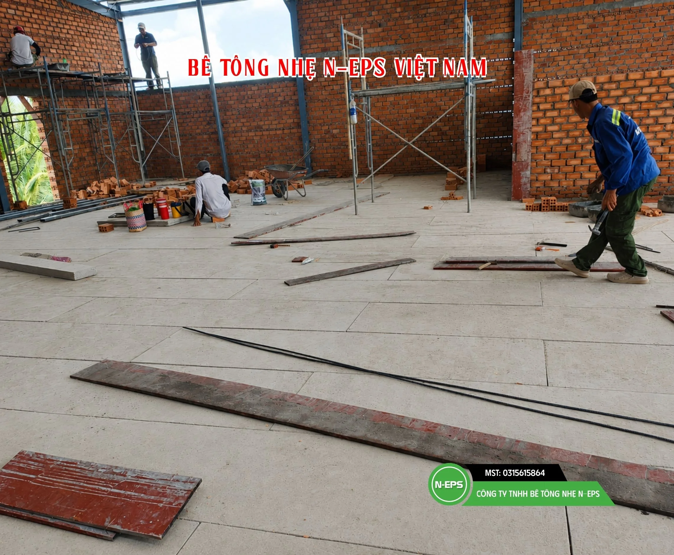 sàn bê tông nhẹ cho showroom xe gắn máy tại Bến Tre