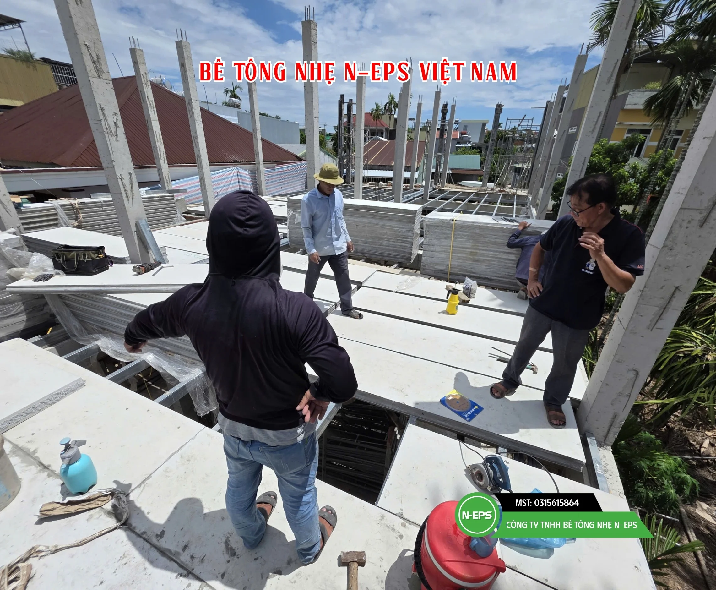 làm sàn bê tông nhẹ đúc sẵn