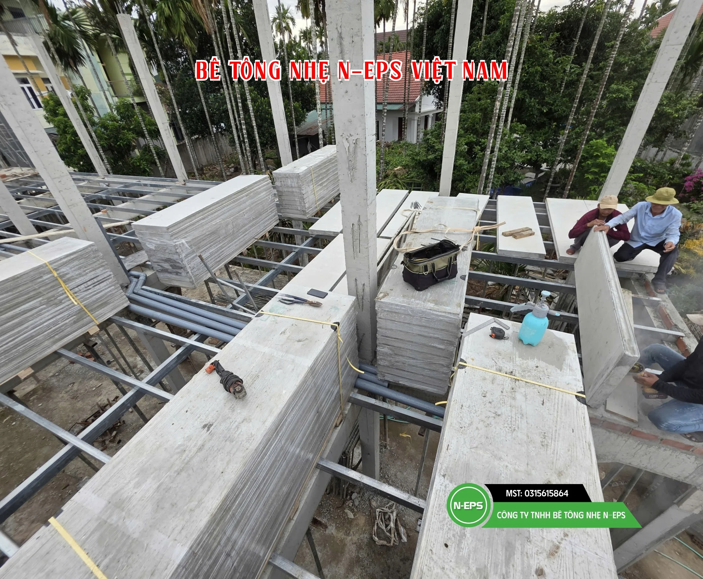 làm sàn bê tông nhẹ đúc sẵn