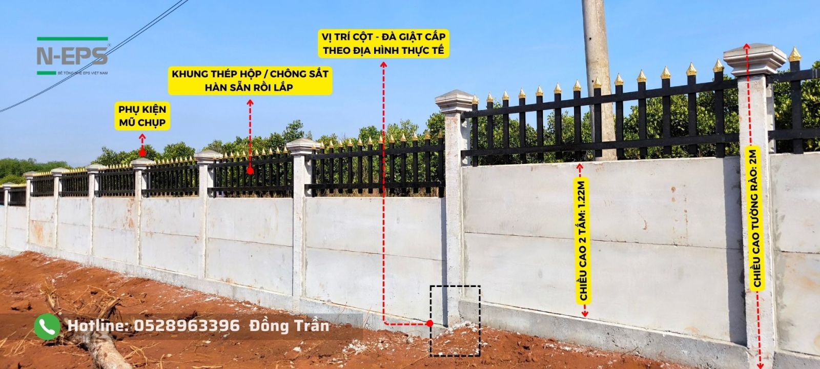 Hàng rào bê tông lắp ghép