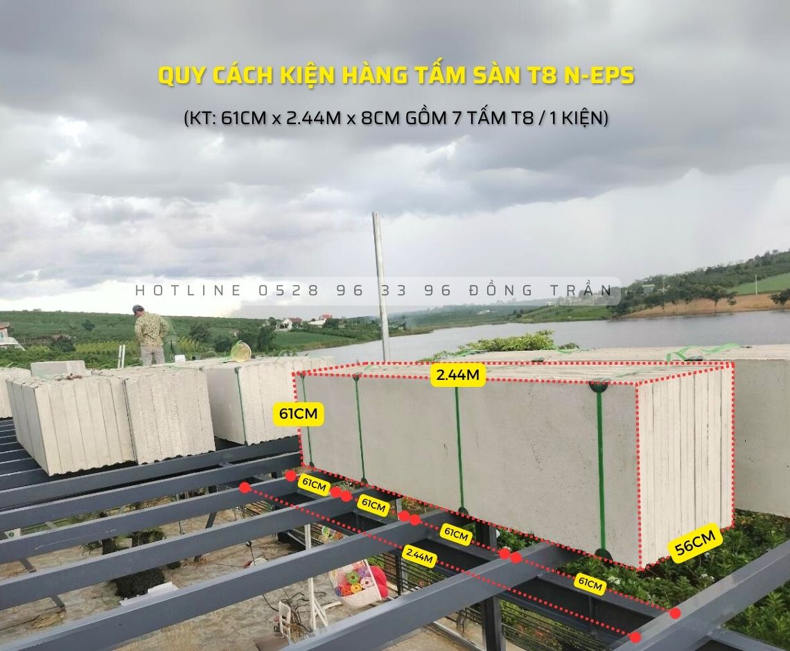 Tấm sàn bê tông nhẹ T8
