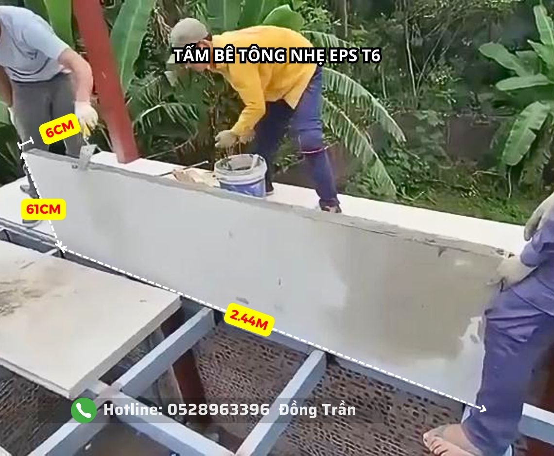 Thông số kỹ thuật tấm bê tông nhẹ eps T6