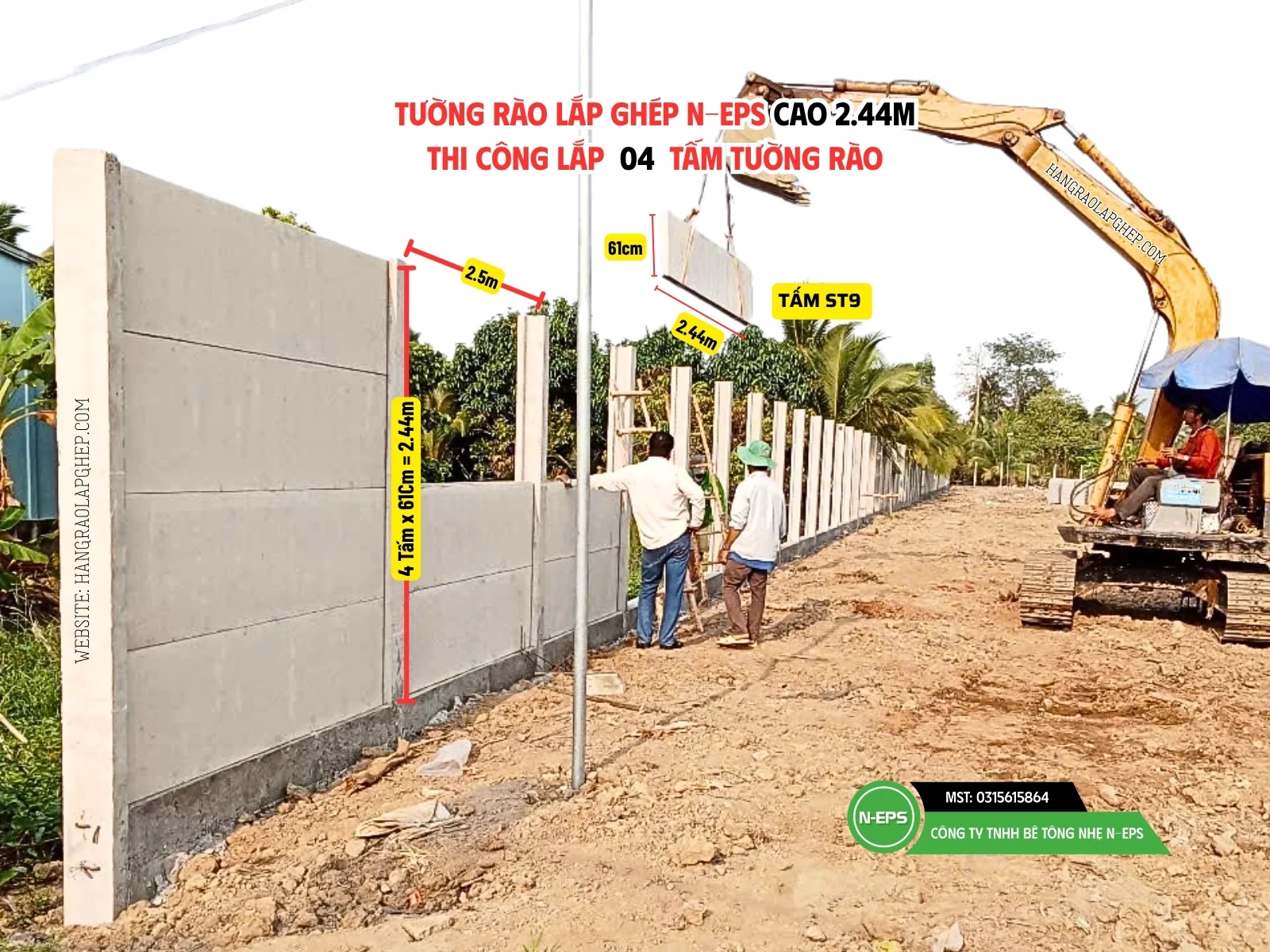 Tấm tường rào bê tông nhẹ ST9