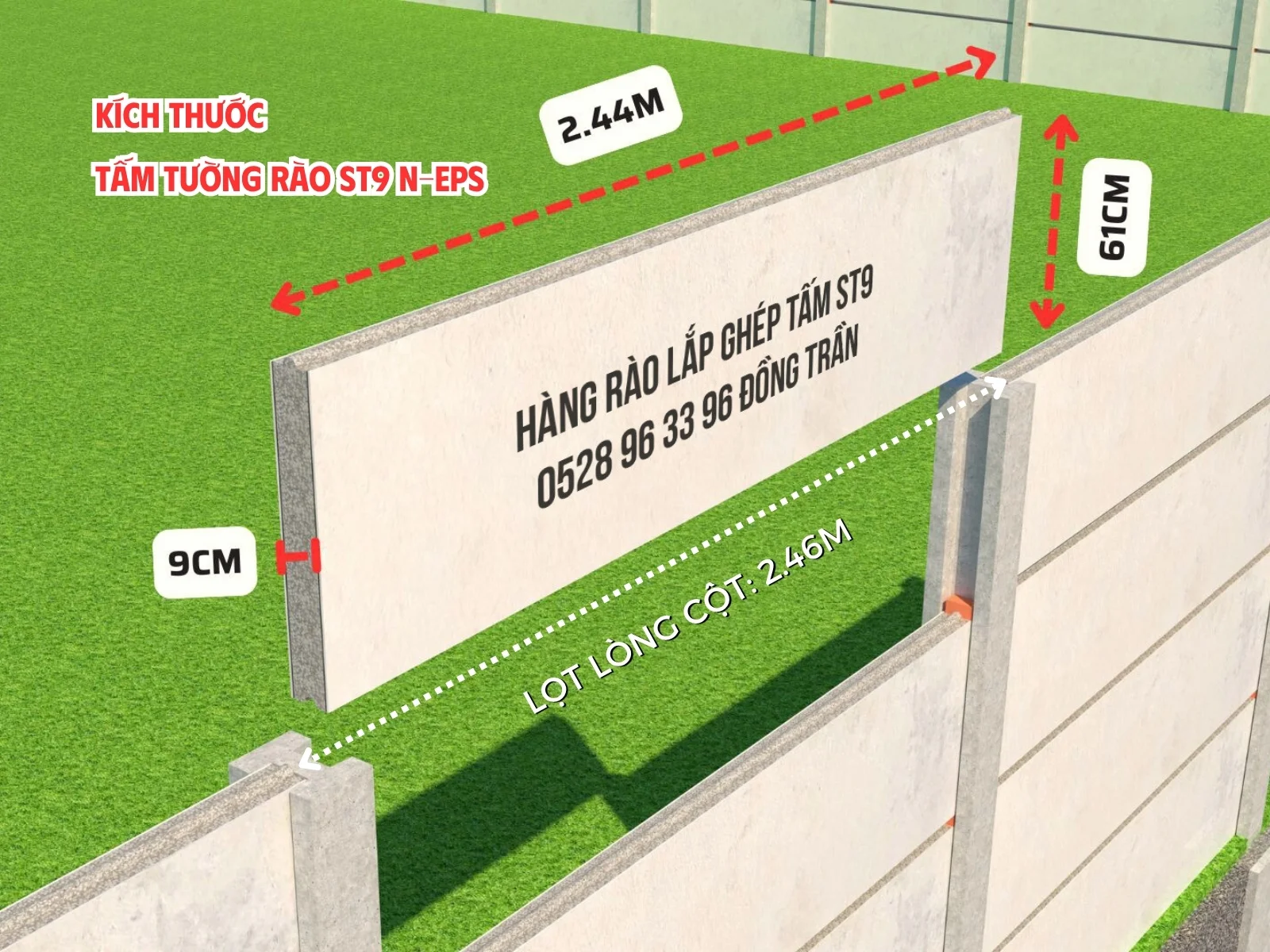 Tấm tường bê tông nhẹ ST9 tại N-EPS