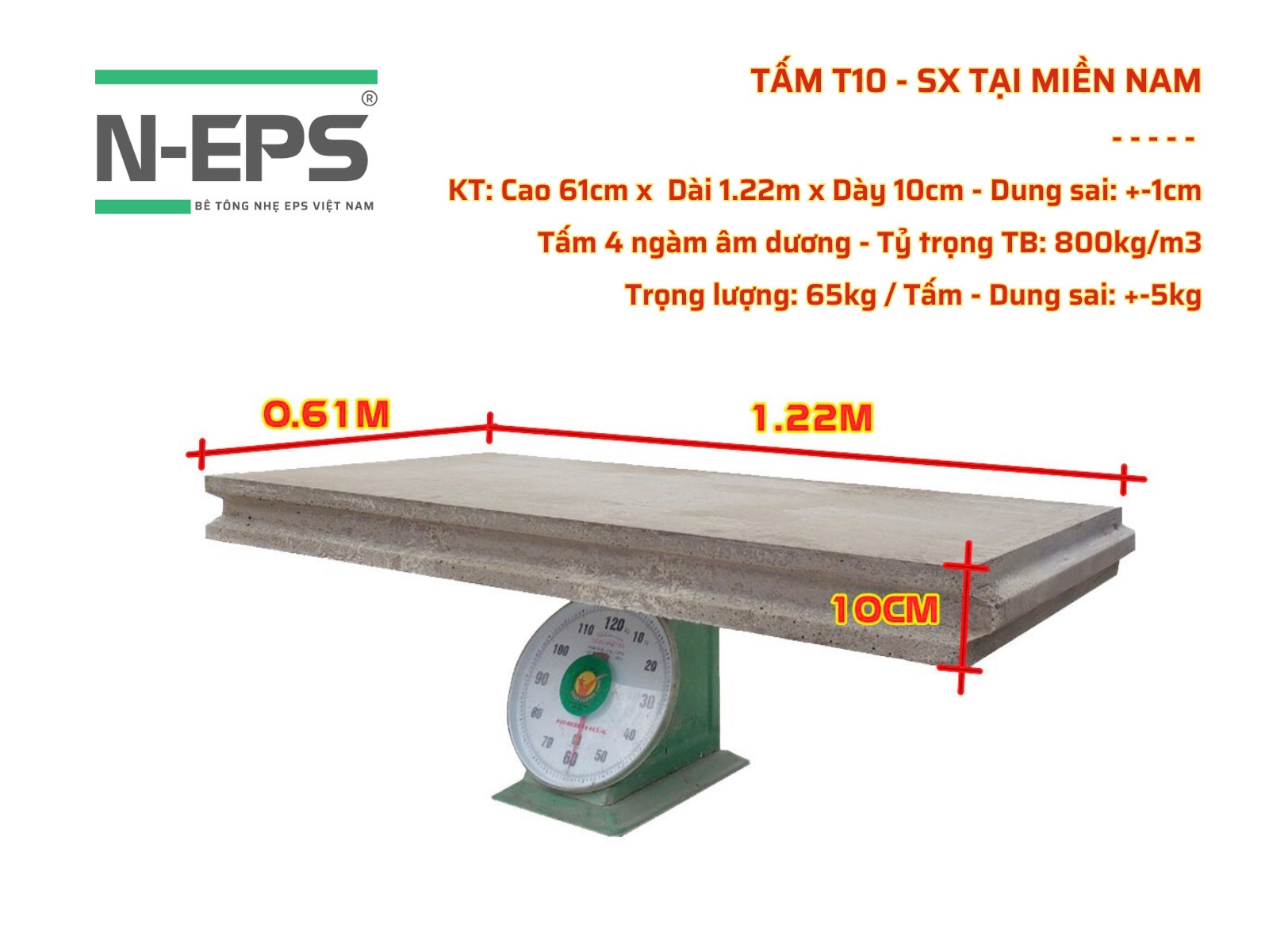 quy cách tường bê tông nhẹ