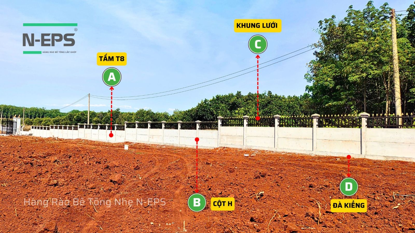 Tường rào bê tông lắp ghép T8