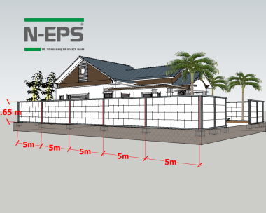 Bản vẽ 3D thiết kế hàng rào