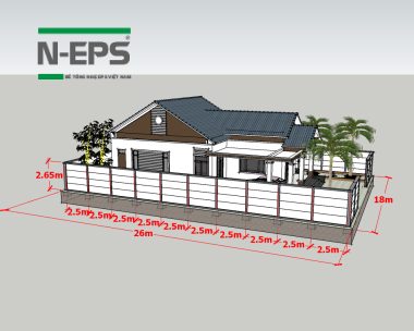 Bản vẽ 3D thiết kế hàng rào