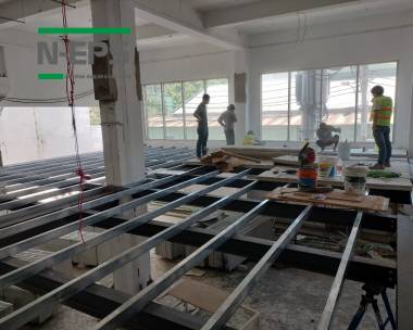 Cận cảnh quá trình lắp ghép sàn bê tông nhẹ 