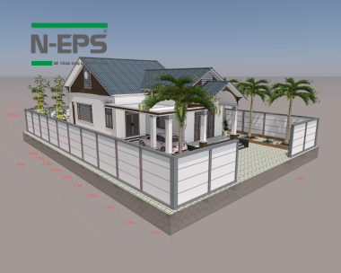 Bản vẽ 3D thiết kế hàng rào