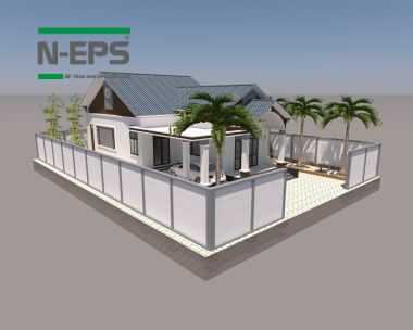 Bản vẽ 3D thiết kế hàng rào