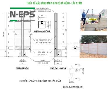 Bản Vẽ Thiết Kế Hàng Rào Bê Tông Lắp Ghép 