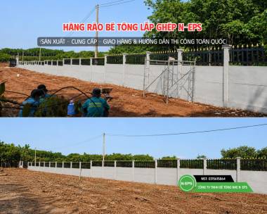 Mẫu Hàng Rào Bê Tông Lắp Ghép Kiểu Thoáng