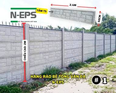 Hàng rào bê tông vân đá tổng hợp