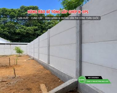 Hàng Rào Bê Tông Nhẹ Có Đà Kiềng Tại Vĩnh Long