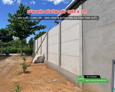 Hàng Rào Bê Tông Nhẹ Có Đà Kiềng Tại Vĩnh Long