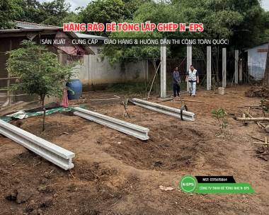 Hàng Rào Bê Tông Nhẹ Có Đà Kiềng Tại Vĩnh Long