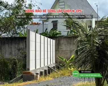 Hàng Rào Bê Tông Nhẹ Có Nâng Nền Tại Long An