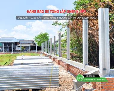 Hàng Rào Bê Tông Nhẹ Có Nâng Nền Tại Long An