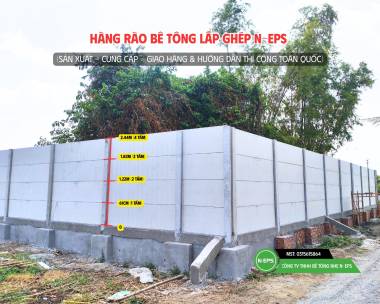 Hàng Rào Bê Tông Nhẹ Có Nâng Nền Tại Long An