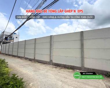 Hàng Rào Bê Tông Nhẹ Có Nâng Nền Tại Long An