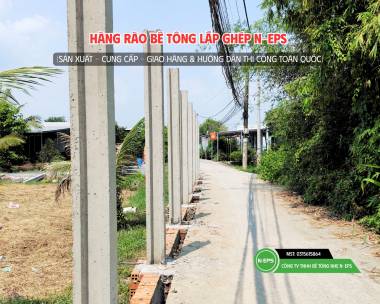 Hàng Rào Bê Tông Nhẹ Có Nâng Nền Tại Long An