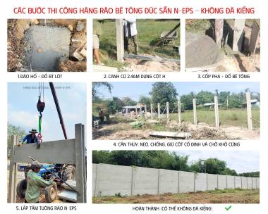 Hàng Rào Bê Tông Nhẹ Tại Củ Chi Cao 2.44M
