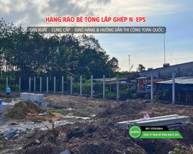 Công Trình Hàng Rào Bê Tông Nhẹ Sử Dụng Nâng Nền