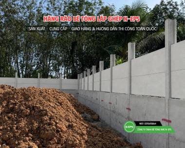 Công Trình Hàng Rào Bê Tông Nhẹ Sử Dụng Nâng Nền