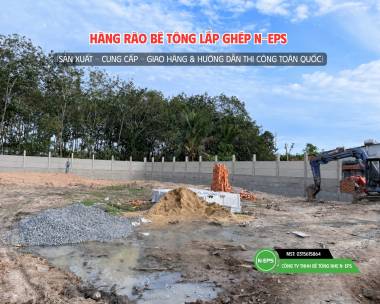Công Trình Hàng Rào Bê Tông Nhẹ Sử Dụng Nâng Nền
