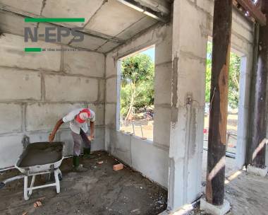 Nhà gỗ xây tường bê tông nhẹ N-EPS